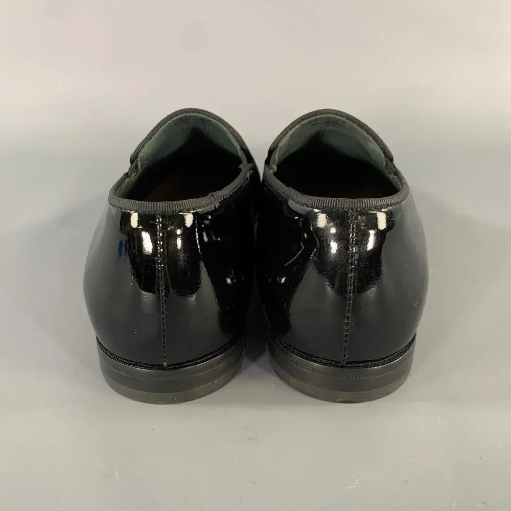 LANVIN Size 6 Black Patent Leather Slip On Loafers